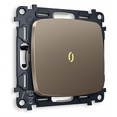Выключатель проходной одноклавишный с подсветкой без рамки ambrella volt quant mo632030